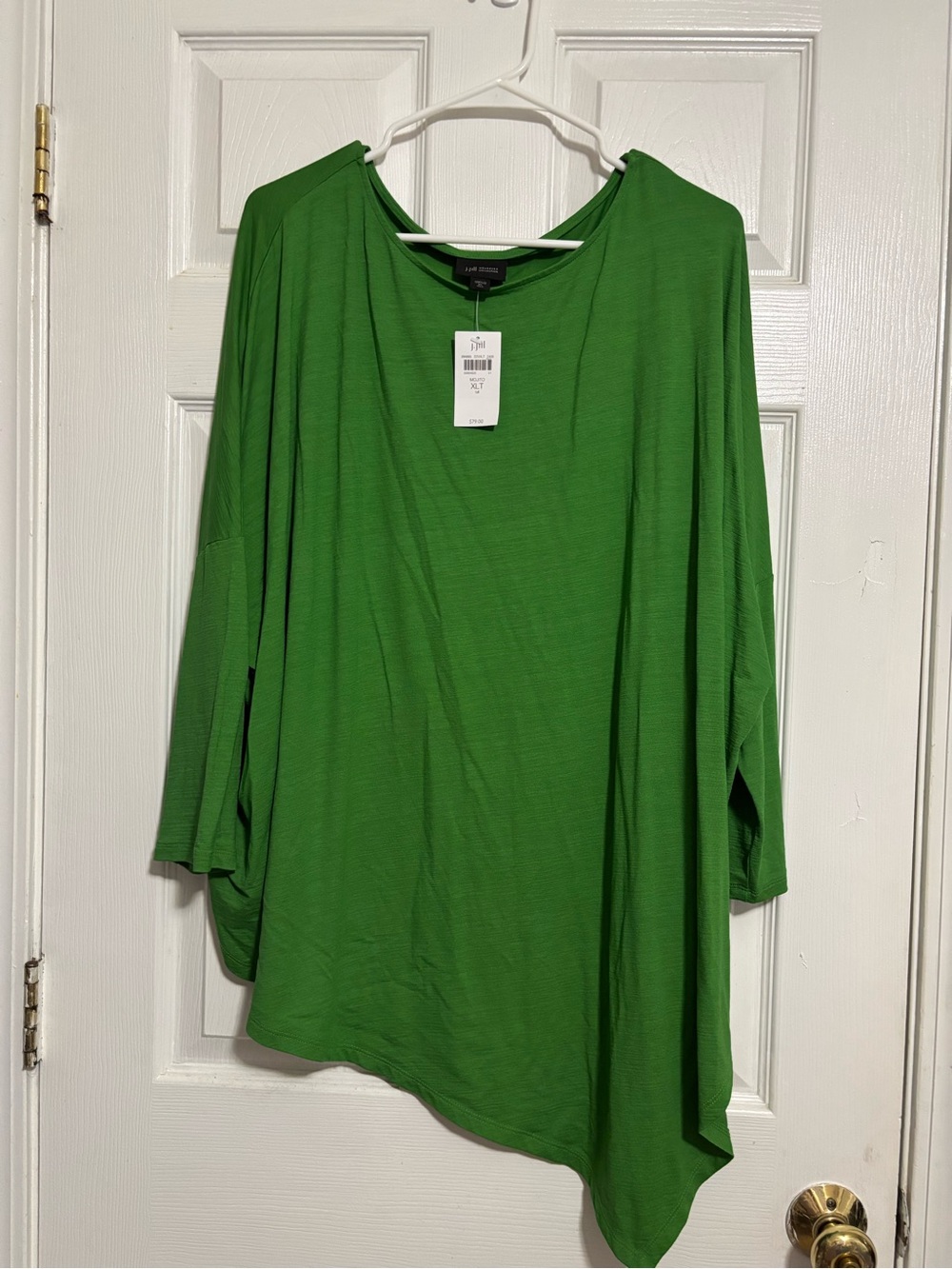 J. Jill Bright Green Asymmetric Tunic Top New with Tags Sz XLT